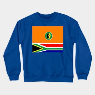 Sporty South African Design on Blue Background Crewneck Sweatshirt